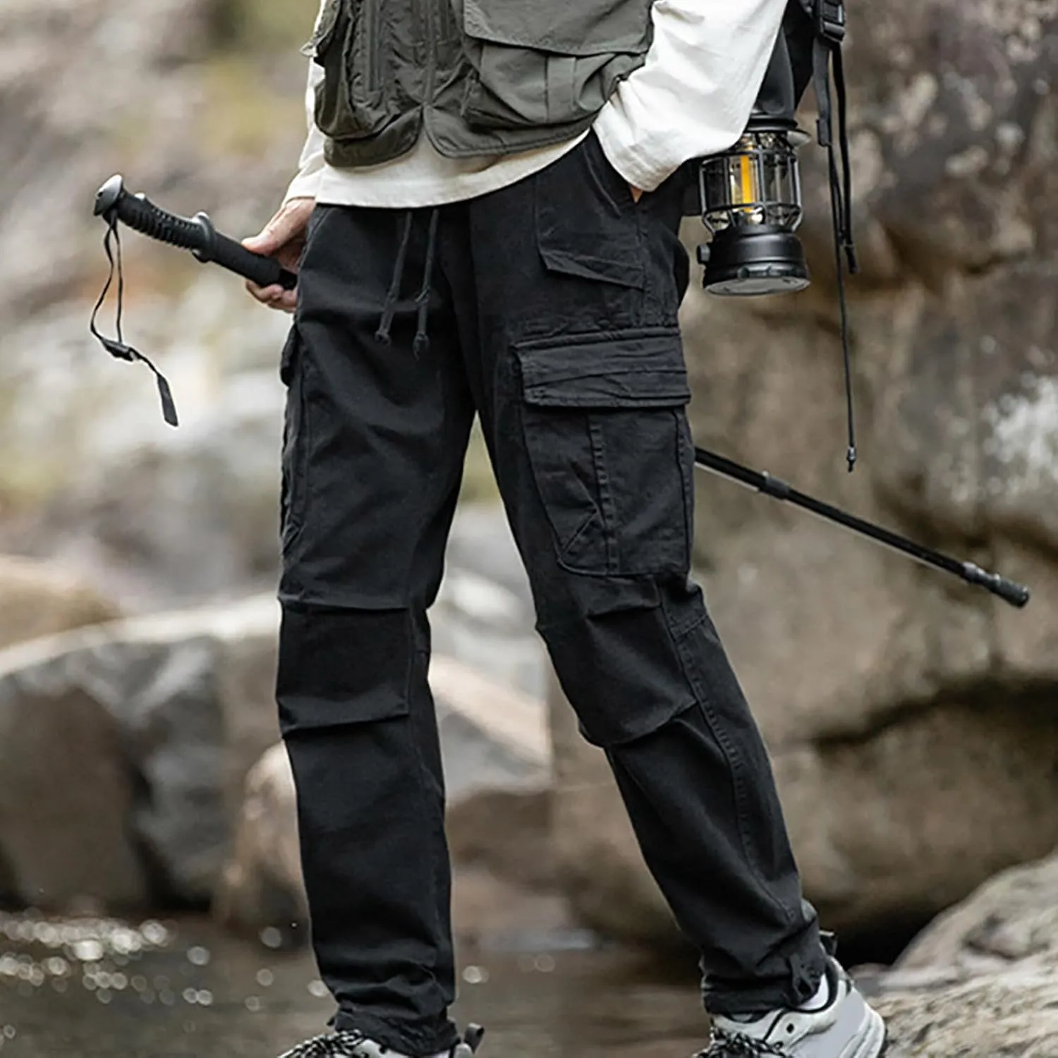 Cargo Pants for Men Work Flexible High Stretch Multi-Pocket Durable Cargo Pants Elastic Waist Tactical Pants 2024