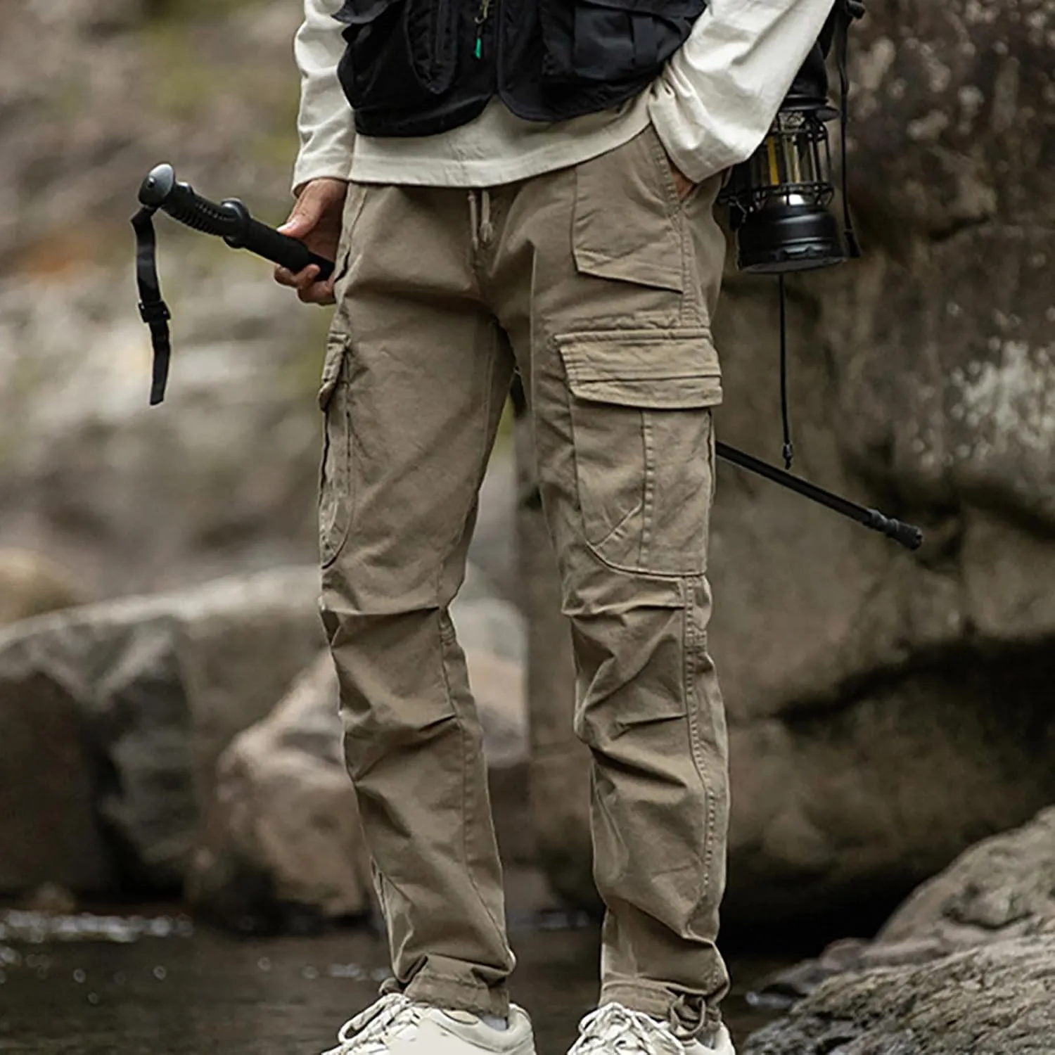 Cargo Pants for Men Work Flexible High Stretch Multi-Pocket Durable Cargo Pants Elastic Waist Tactical Pants 2024