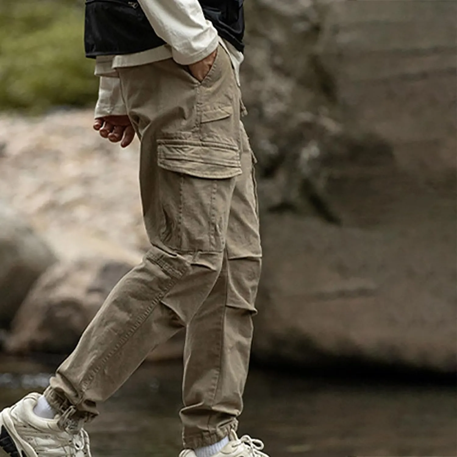 Cargo Pants for Men Work Flexible High Stretch Multi-Pocket Durable Cargo Pants Elastic Waist Tactical Pants 2024