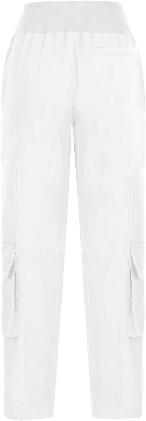 Cargo Pants for Women Straight Leg Baggy Sweatpants Workout Trousers with Pockets Low-Rise Pants