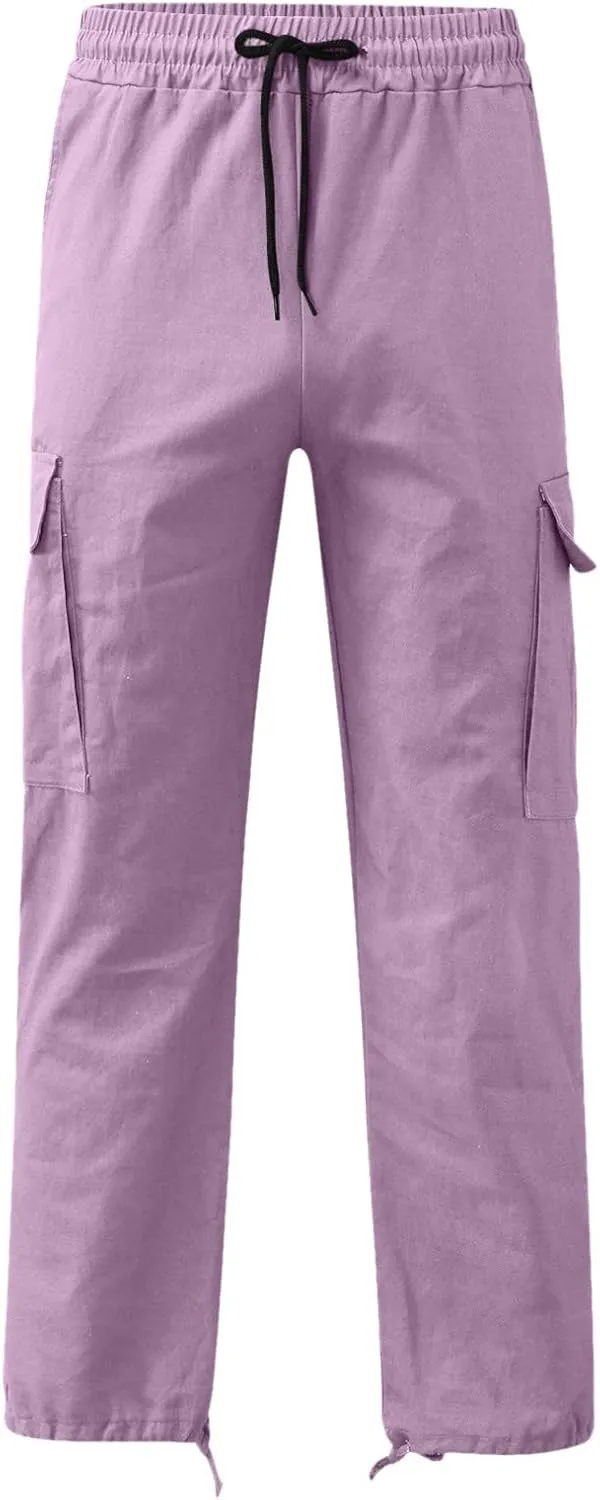 Cargo Sweatpants for Men Baggy Open Bottom Loose Pants Straight Leg Athletic Work Pants Hiking Streetwear Joggers