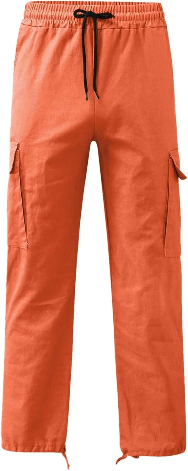 Cargo Sweatpants for Men Baggy Open Bottom Loose Pants Straight Leg Athletic Work Pants Hiking Streetwear Joggers