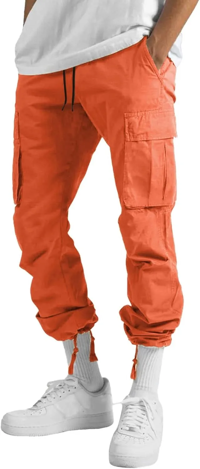 Cargo Sweatpants for Men Baggy Open Bottom Loose Pants Straight Leg Athletic Work Pants Hiking Streetwear Joggers
