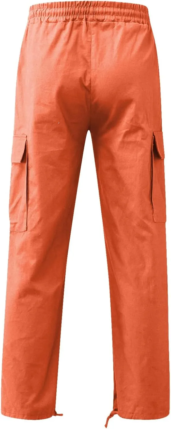 Cargo Sweatpants for Men Baggy Open Bottom Loose Pants Straight Leg Athletic Work Pants Hiking Streetwear Joggers