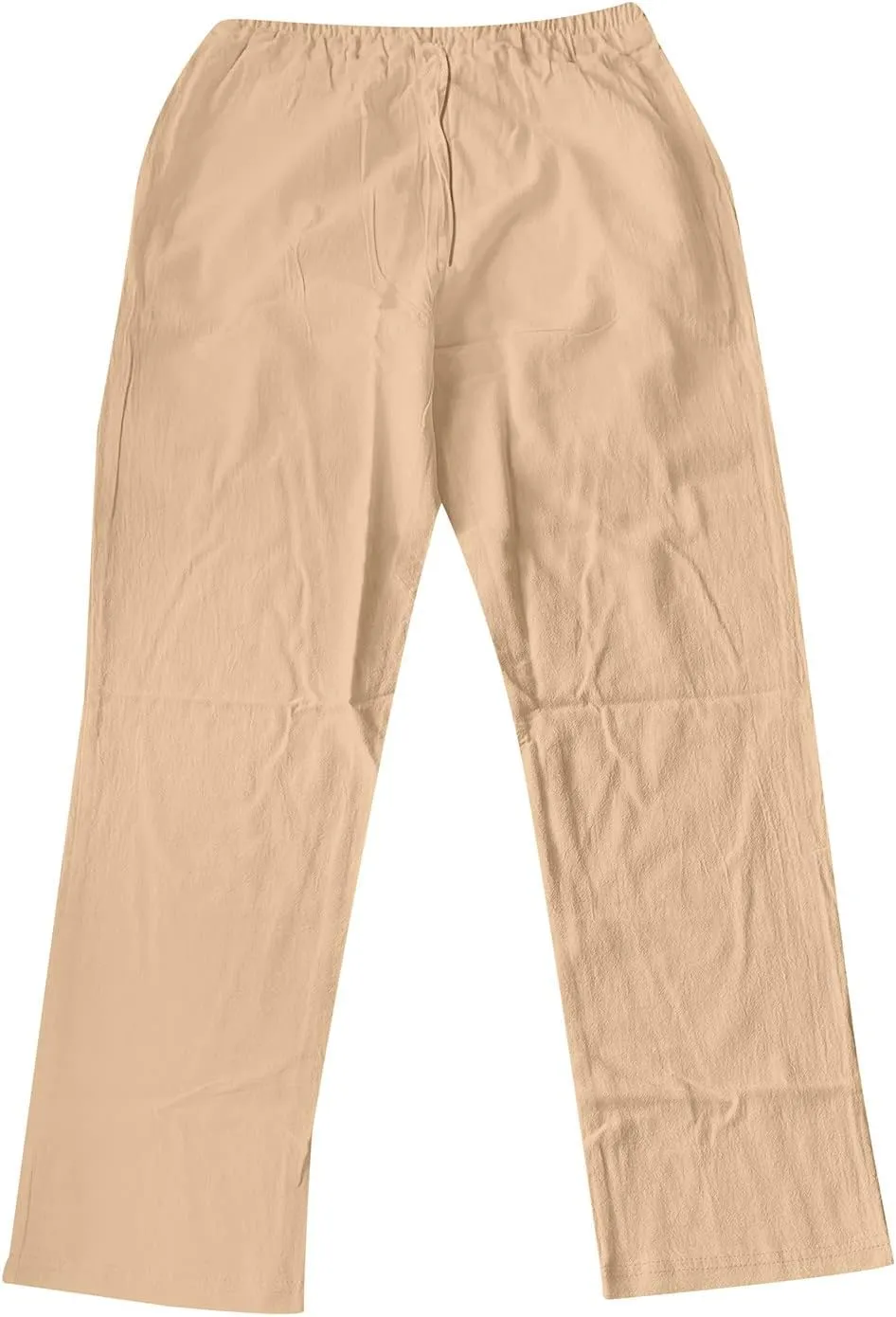 Casual Linen Pants for Men Breathable Loose and Light Sports Yoga Pants Summer Long Trousers with Pockets