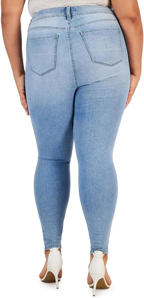 Celebrity Pink Womens Plus High Rise Stretch Skinny Jeans
