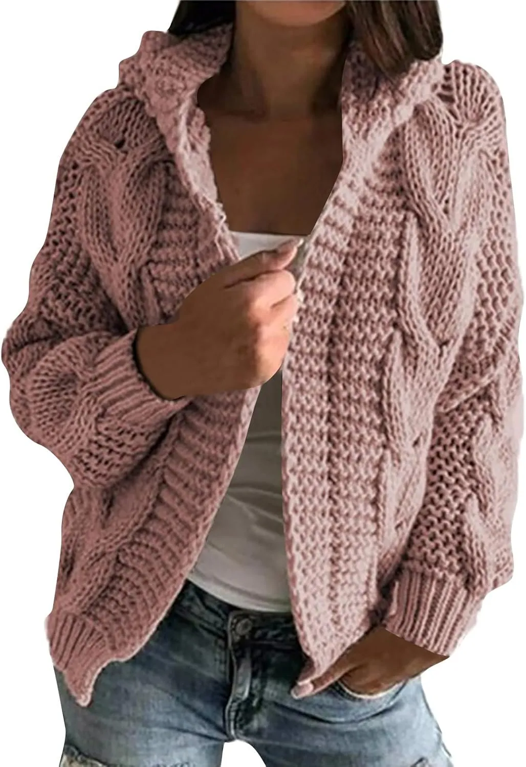 ChicCrate Womens Fashion Cardigan Sweater Soft Knit Open Front Casual Cardigan 2025 Fall Jackets Outfits Winter Clothes
