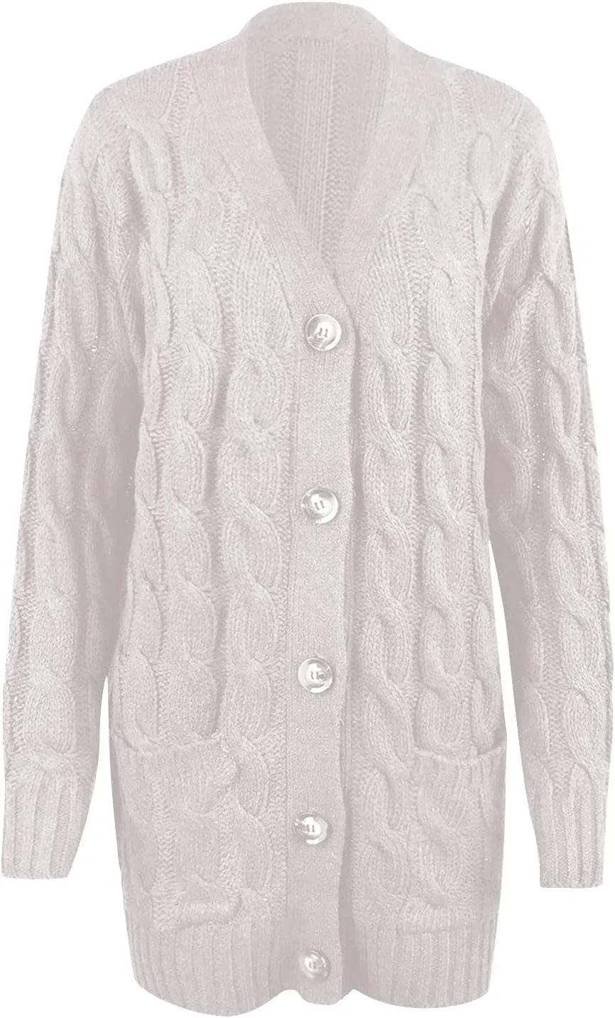 ChicCrate Women's Soft Knit Cardigan Sweater 2025 Fall Winter Trendy Clothes Long Sleeve Loose Outerwear Coats