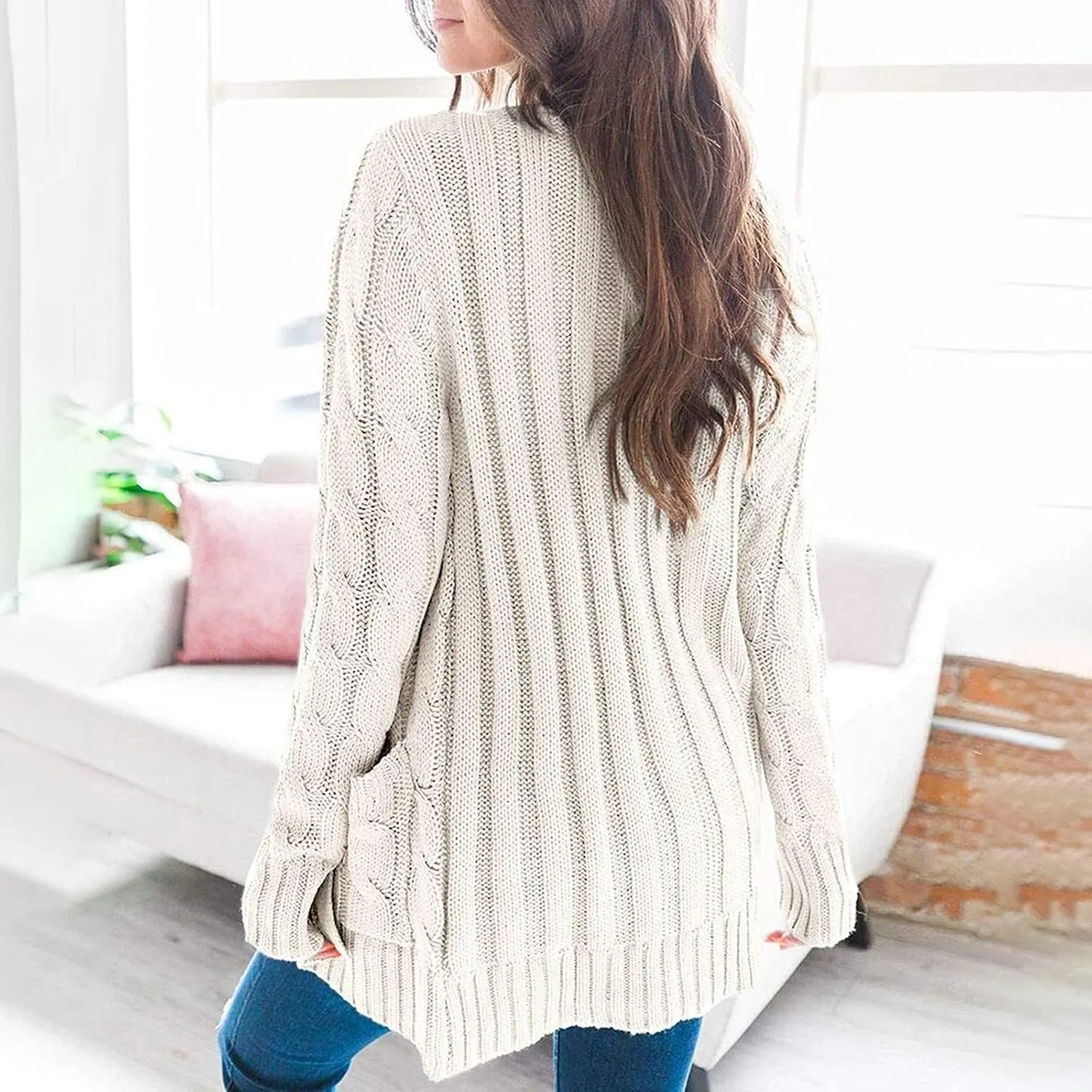 ChicCrate Women's Soft Knit Cardigan Sweater 2025 Fall Winter Trendy Clothes Long Sleeve Loose Outerwear Coats