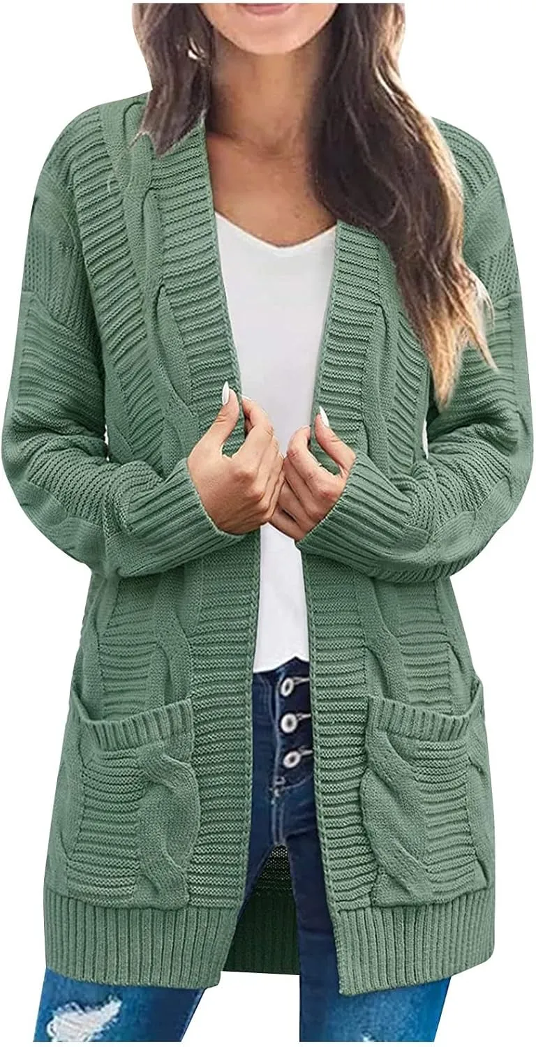 ChicCrate Women's Soft Knit Cardigan Sweater 2025 Fall Winter Trendy Clothes Long Sleeve Loose Outerwear Coats