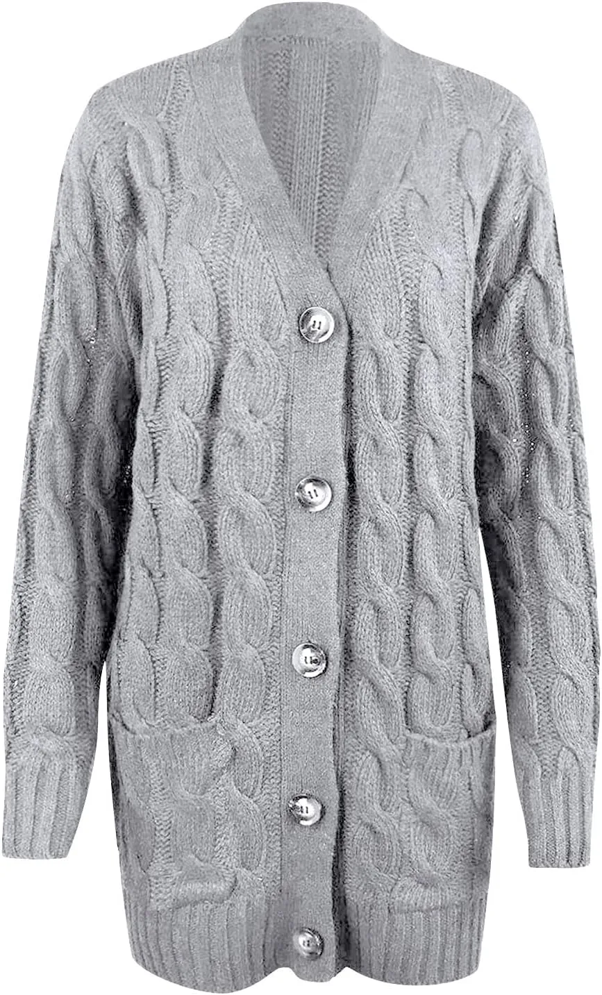 ChicCrate Women's Soft Knit Cardigan Sweater 2025 Fall Winter Trendy Clothes Long Sleeve Loose Outerwear Coats