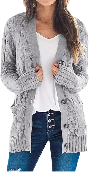 ChicCrate Women's Soft Knit Cardigan Sweater 2025 Fall Winter Trendy Clothes Long Sleeve Loose Outerwear Coats