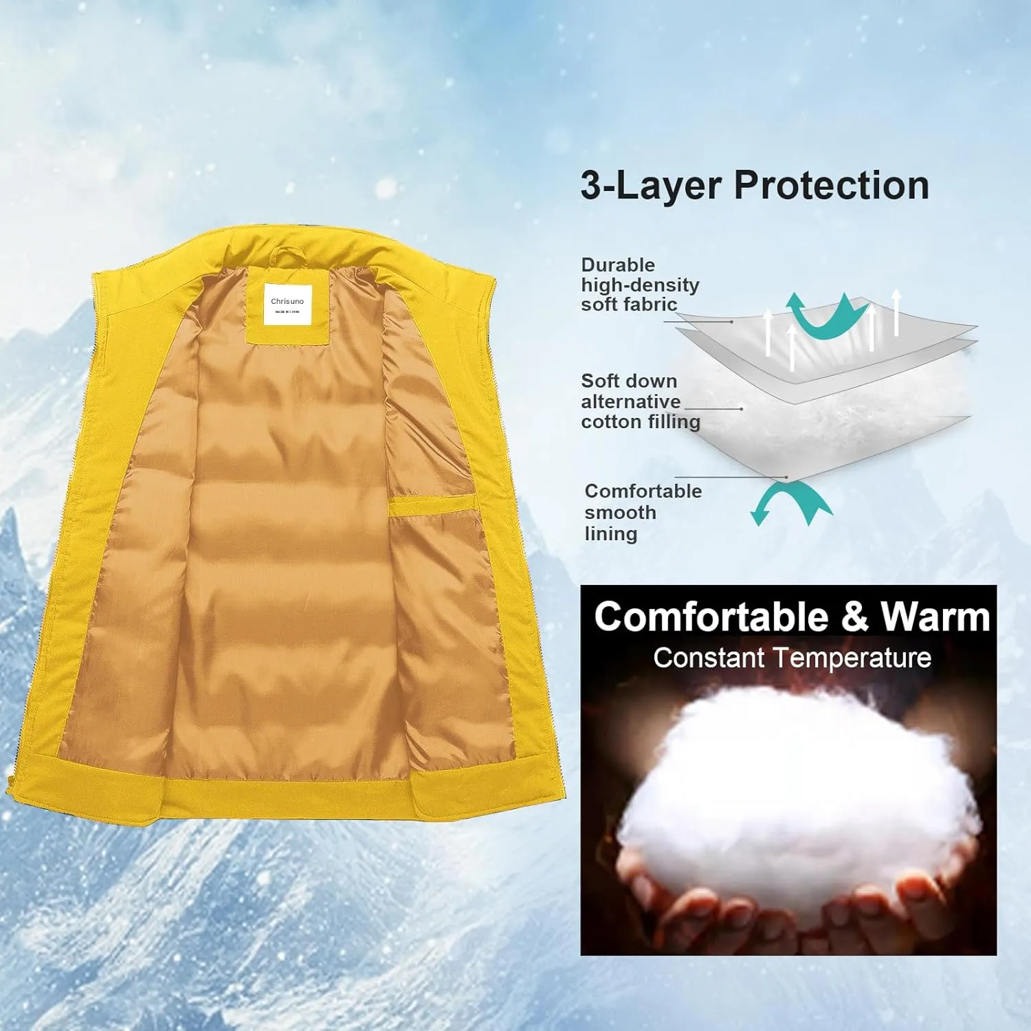 Chrisuno Women's Winter Vests Outerwear Lightweight Quilted Puffer Utility Vest