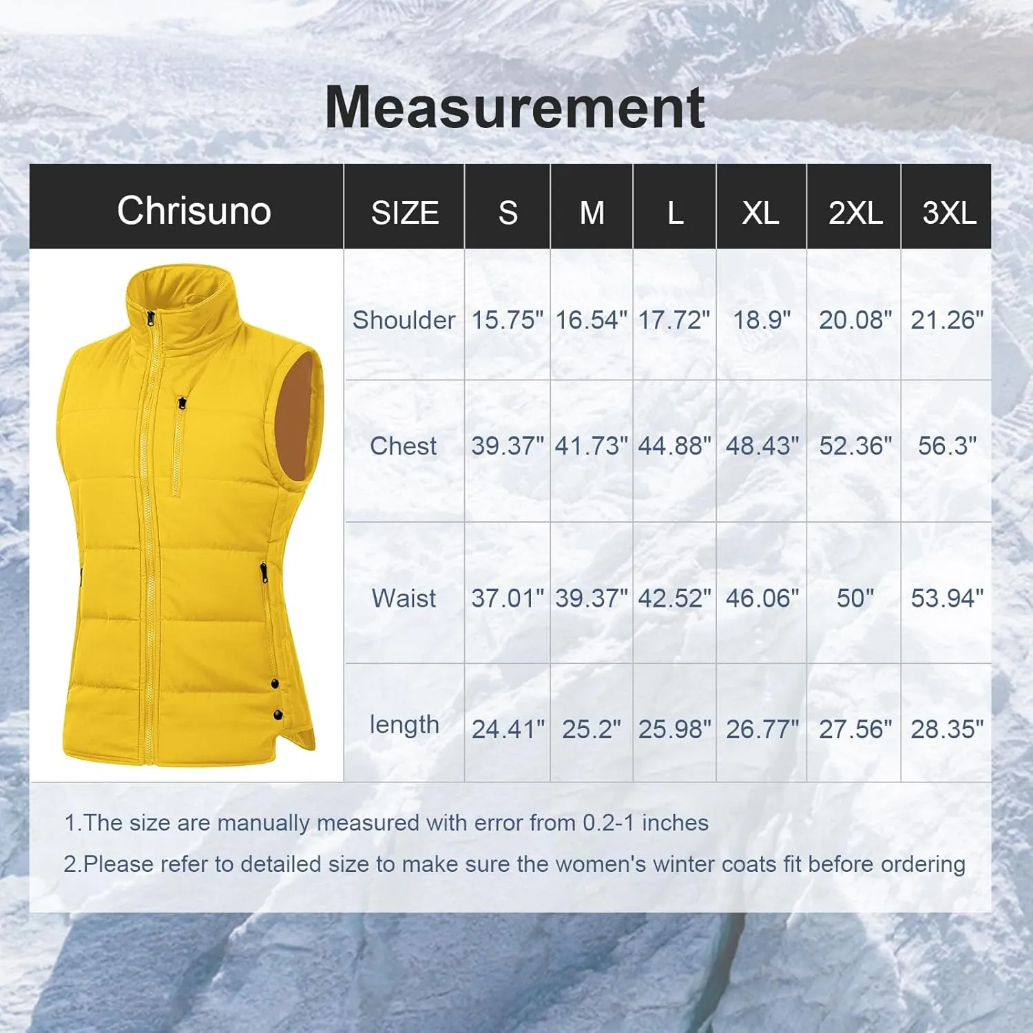 Chrisuno Women's Winter Vests Outerwear Lightweight Quilted Puffer Utility Vest