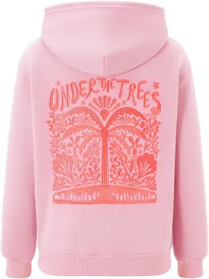 cochineal Preppy Embroidery Floral Hoodie for Teen Girl Women Oversized Hooded Sweatshirt Y2k Vintage Graphic Pullover Top