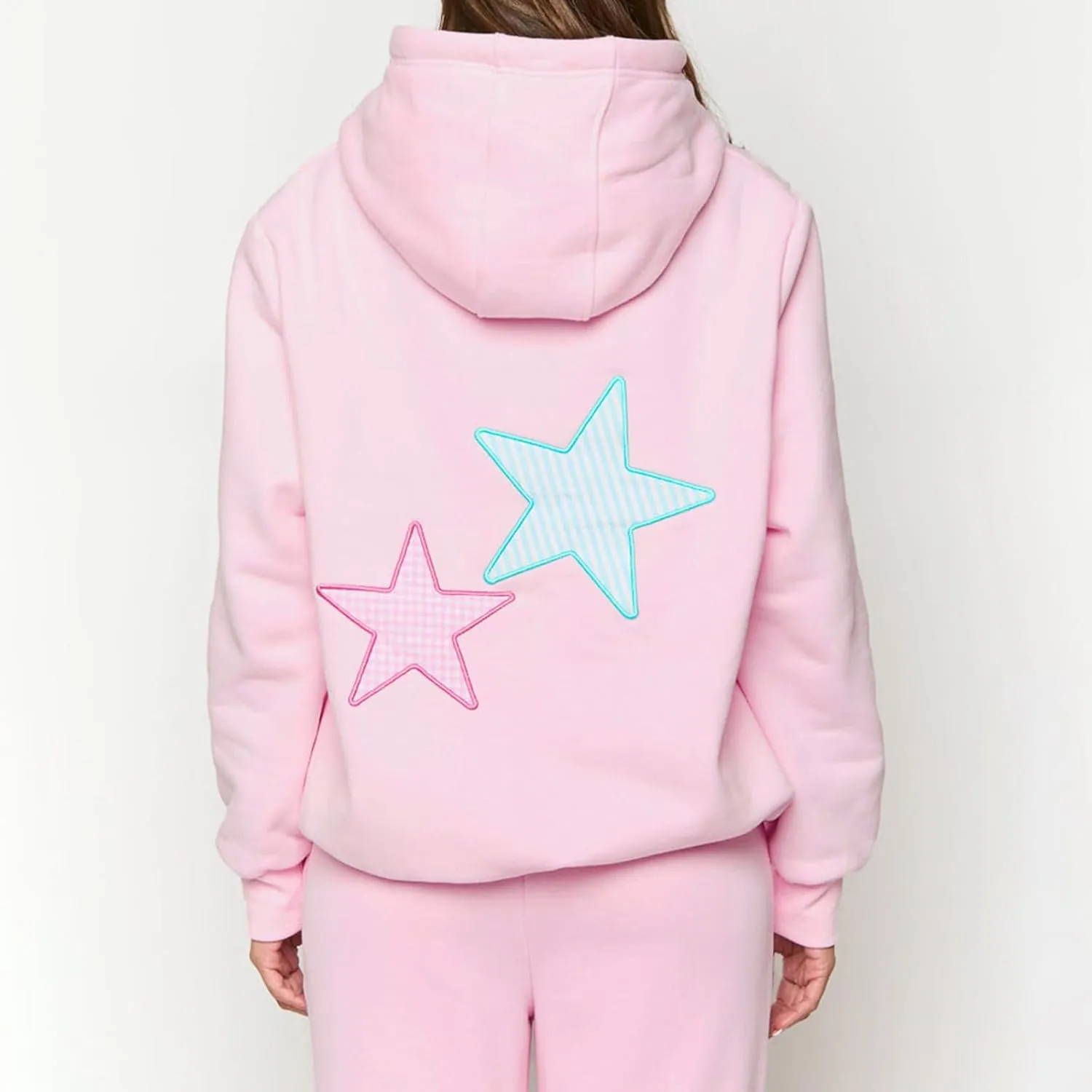 cochineal Preppy Embroidery Hoodie for Teen Girls Cute Graphic Oversized Hooded Sweatshirt Y2k Aesthetic Bow Pullover Shirt