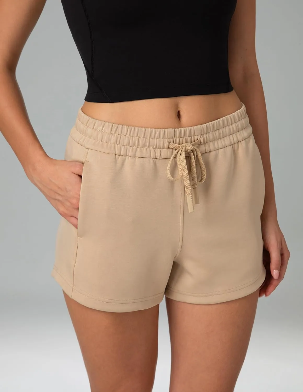 Colorfulkoala Modal Women's High Waisted Sweat 4'' Shorts with Pockets