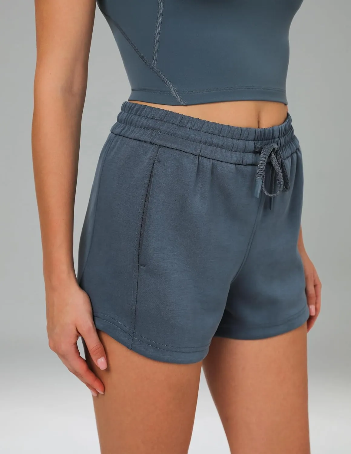 Colorfulkoala Modal Women's High Waisted Sweat 4'' Shorts with Pockets