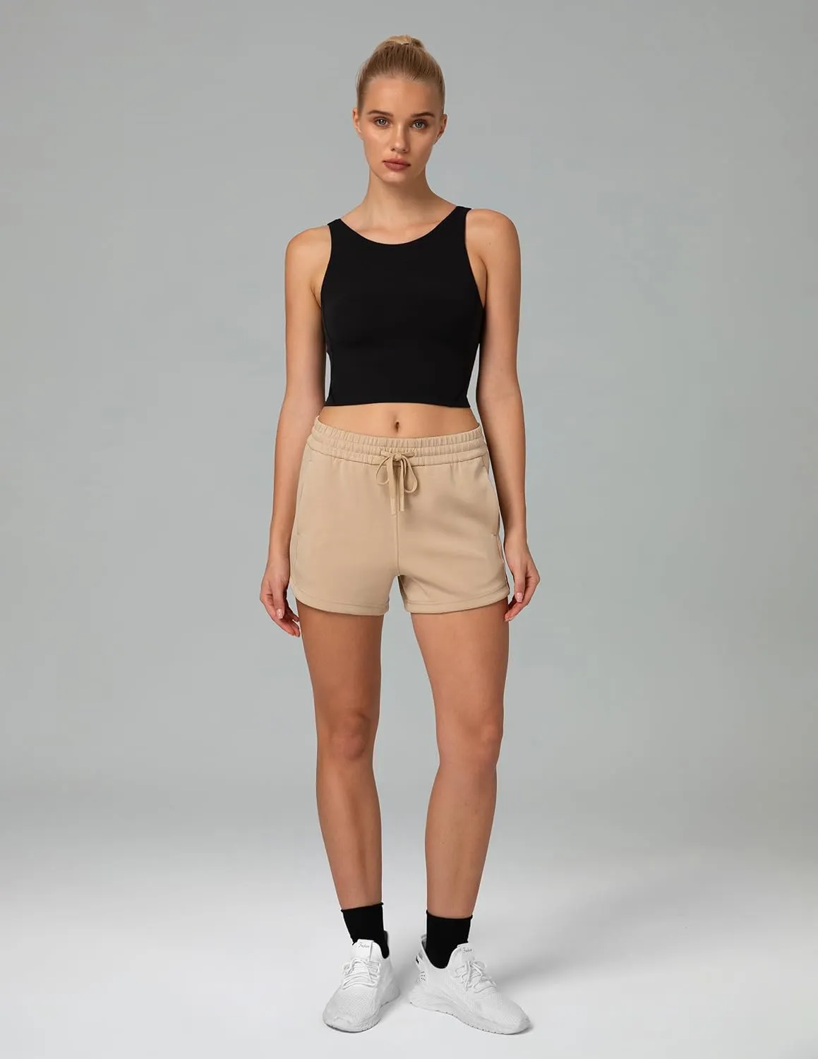 Colorfulkoala Modal Women's High Waisted Sweat 4'' Shorts with Pockets