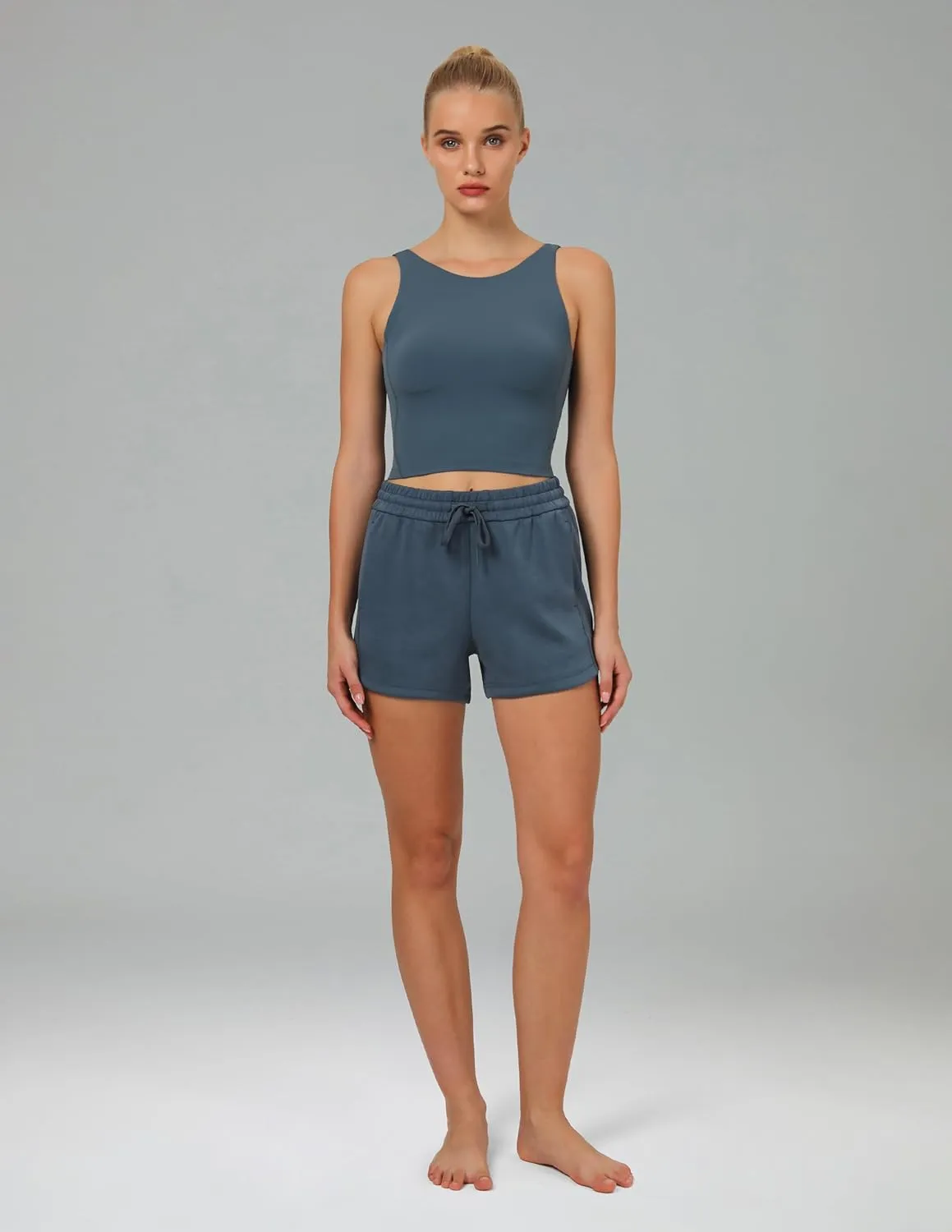 Colorfulkoala Modal Women's High Waisted Sweat 4'' Shorts with Pockets