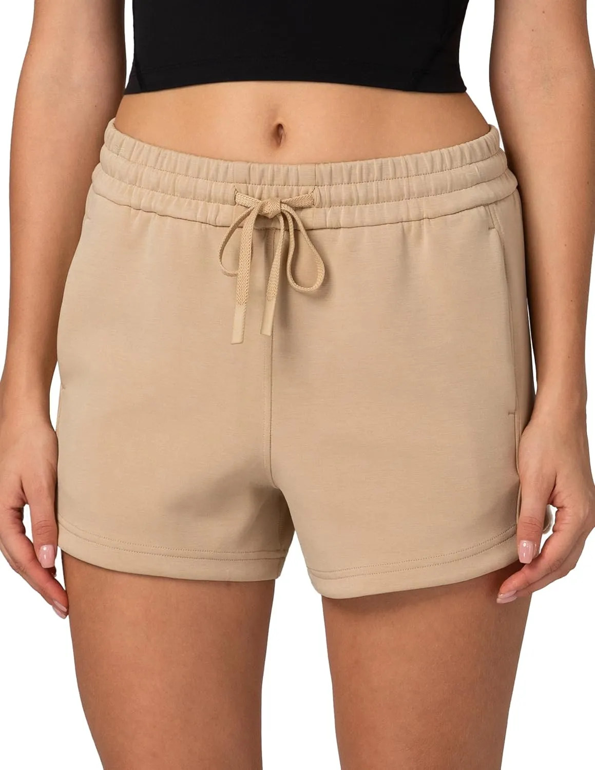 Colorfulkoala Modal Women's High Waisted Sweat 4'' Shorts with Pockets