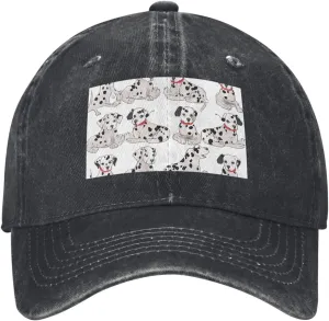 Cute Dalmatian Unisex Baseball Cap Breathable Cotton Trucker Hat Classic Denim Dad Hat Summer Sun Hat