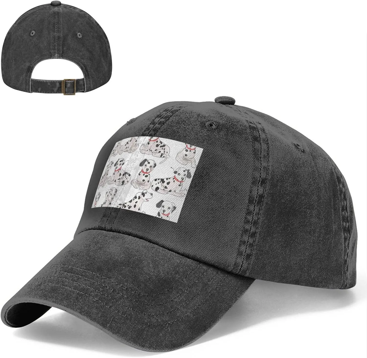 Cute Dalmatian Unisex Baseball Cap Breathable Cotton Trucker Hat Classic Denim Dad Hat Summer Sun Hat