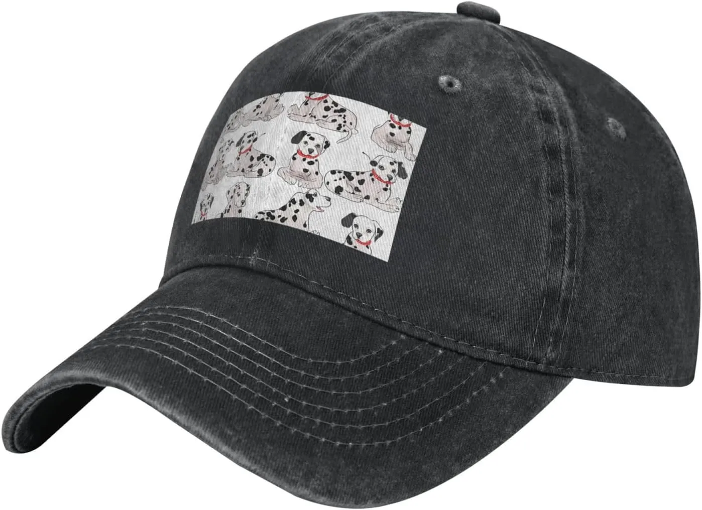 Cute Dalmatian Unisex Baseball Cap Breathable Cotton Trucker Hat Classic Denim Dad Hat Summer Sun Hat