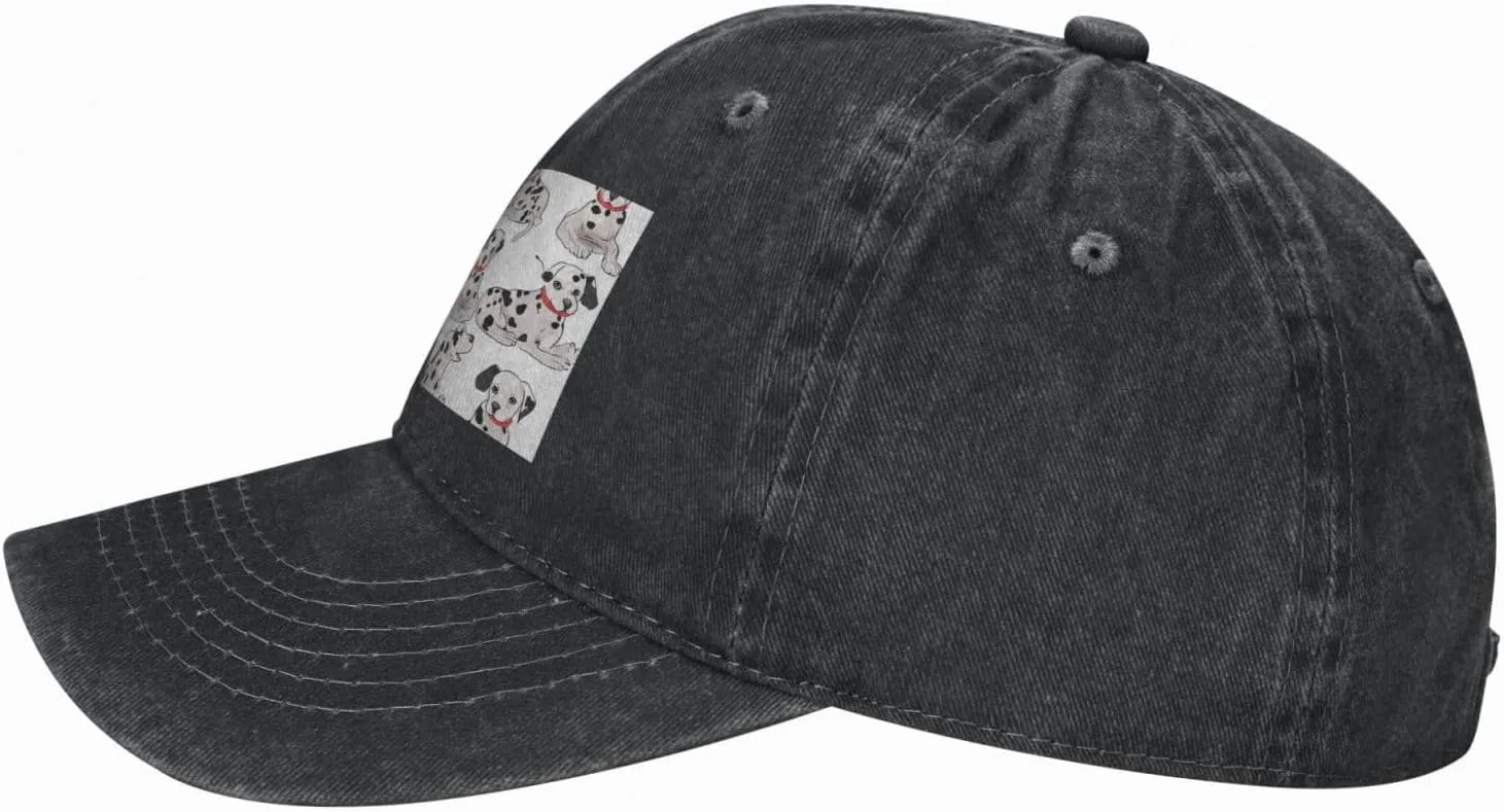 Cute Dalmatian Unisex Baseball Cap Breathable Cotton Trucker Hat Classic Denim Dad Hat Summer Sun Hat