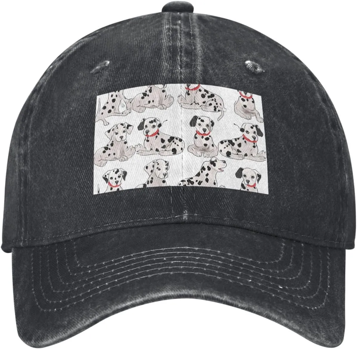 Cute Dalmatian Unisex Baseball Cap Breathable Cotton Trucker Hat Classic Denim Dad Hat Summer Sun Hat