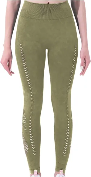 DASAYO Leggings for Women Trendy High Waist Tummy Control Stretchy Yoga Pants Breathable Active Gym Workout Track Pants