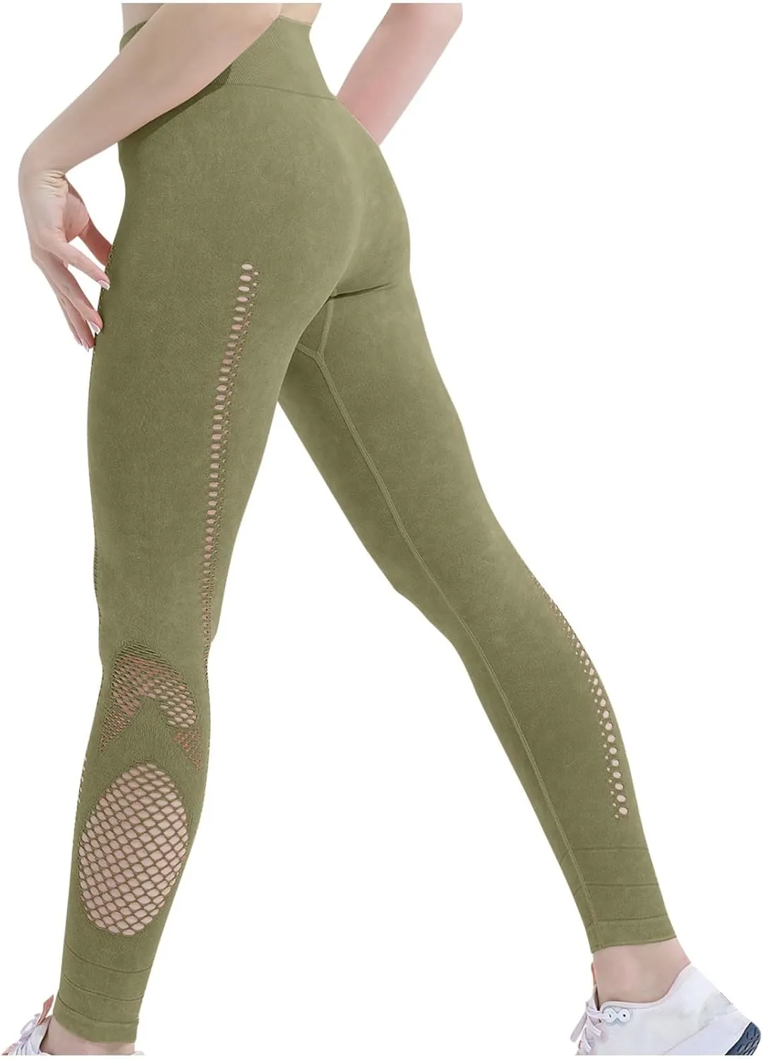 DASAYO Leggings for Women Trendy High Waist Tummy Control Stretchy Yoga Pants Breathable Active Gym Workout Track Pants