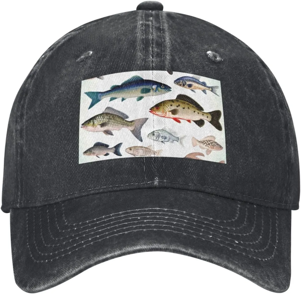 Different Fish Unisex Baseball Cap Breathable Cotton Trucker Hat Classic Denim Dad Hat Summer Sun Hat