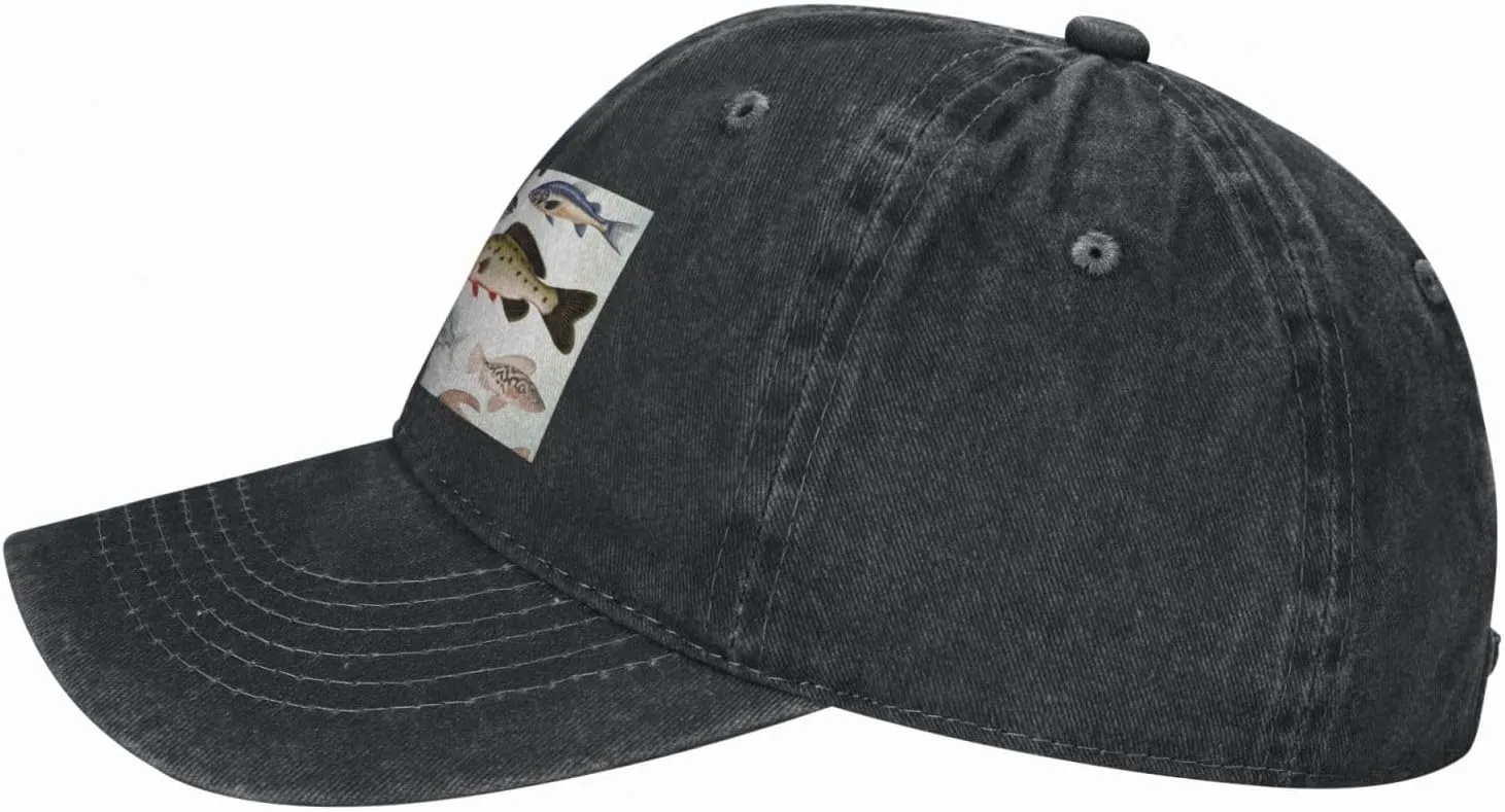 Different Fish Unisex Baseball Cap Breathable Cotton Trucker Hat Classic Denim Dad Hat Summer Sun Hat