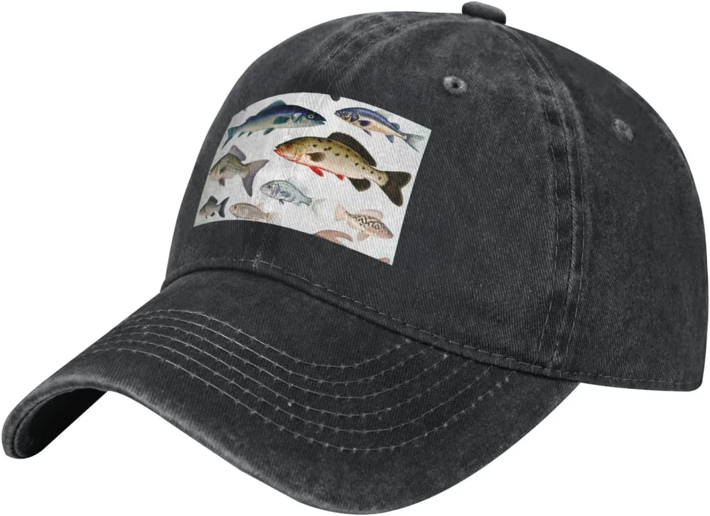 Different Fish Unisex Baseball Cap Breathable Cotton Trucker Hat Classic Denim Dad Hat Summer Sun Hat