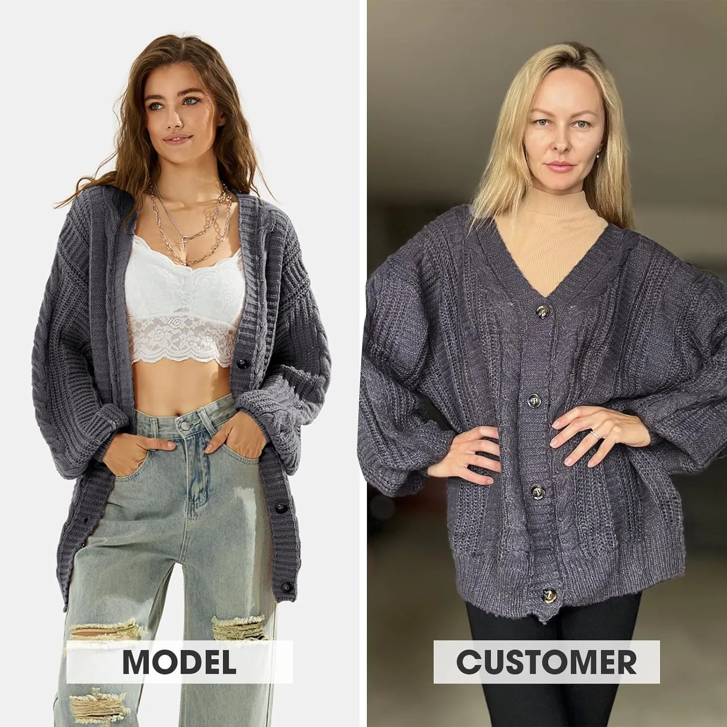 EXLURA Womens 2025 Oversized Cardigan Sweaters Fall Winter Lightweight Soft Knit Cardigan Open Front Button Outwear Coats