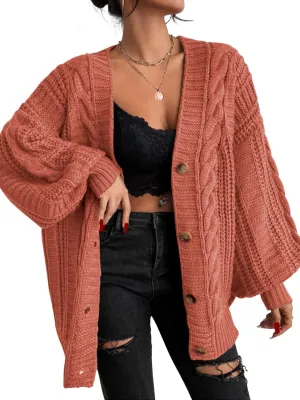 EXLURA Womens 2025 Oversized Cardigan Sweaters Fall Winter Lightweight Soft Knit Cardigan Open Front Button Outwear Coats