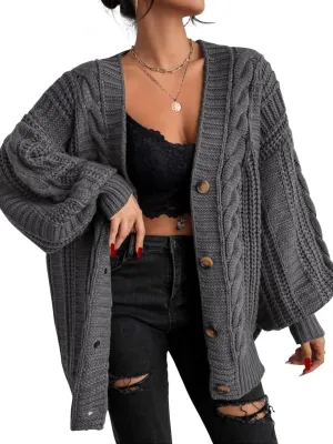 EXLURA Womens 2025 Oversized Cardigan Sweaters Fall Winter Lightweight Soft Knit Cardigan Open Front Button Outwear Coats