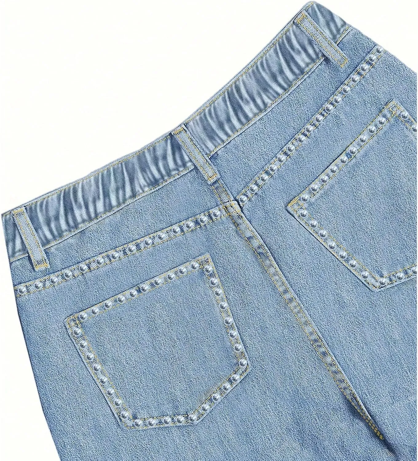 fanmpghleoo Wide Straight Leg Jeans for Women Trendy Baggy High Waisted Jeans Summer Casual Light Denim Trousers with Pockets