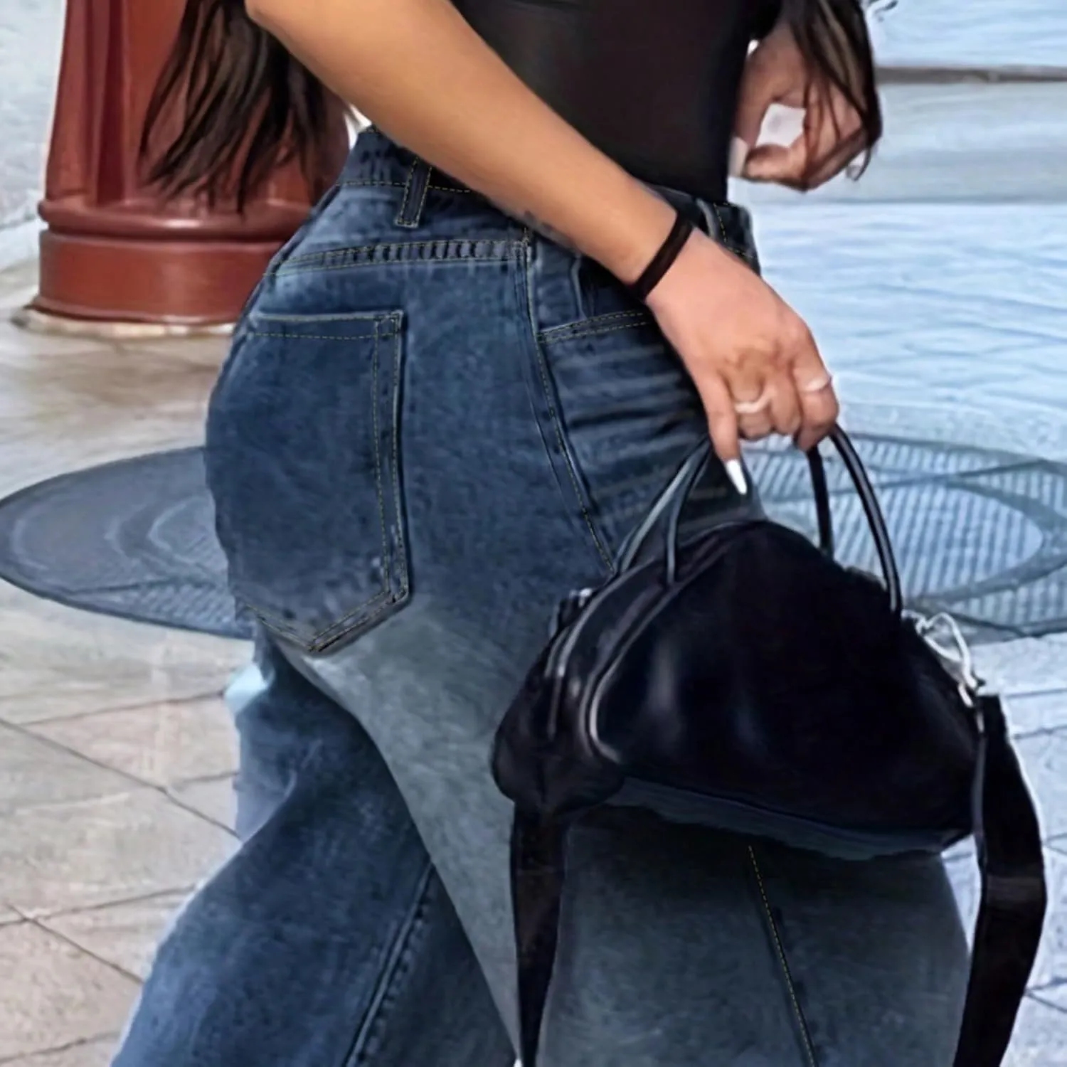 fanmpghleoo Wide Straight Leg Jeans for Women Trendy Baggy High Waisted Jeans Summer Casual Light Denim Trousers with Pockets