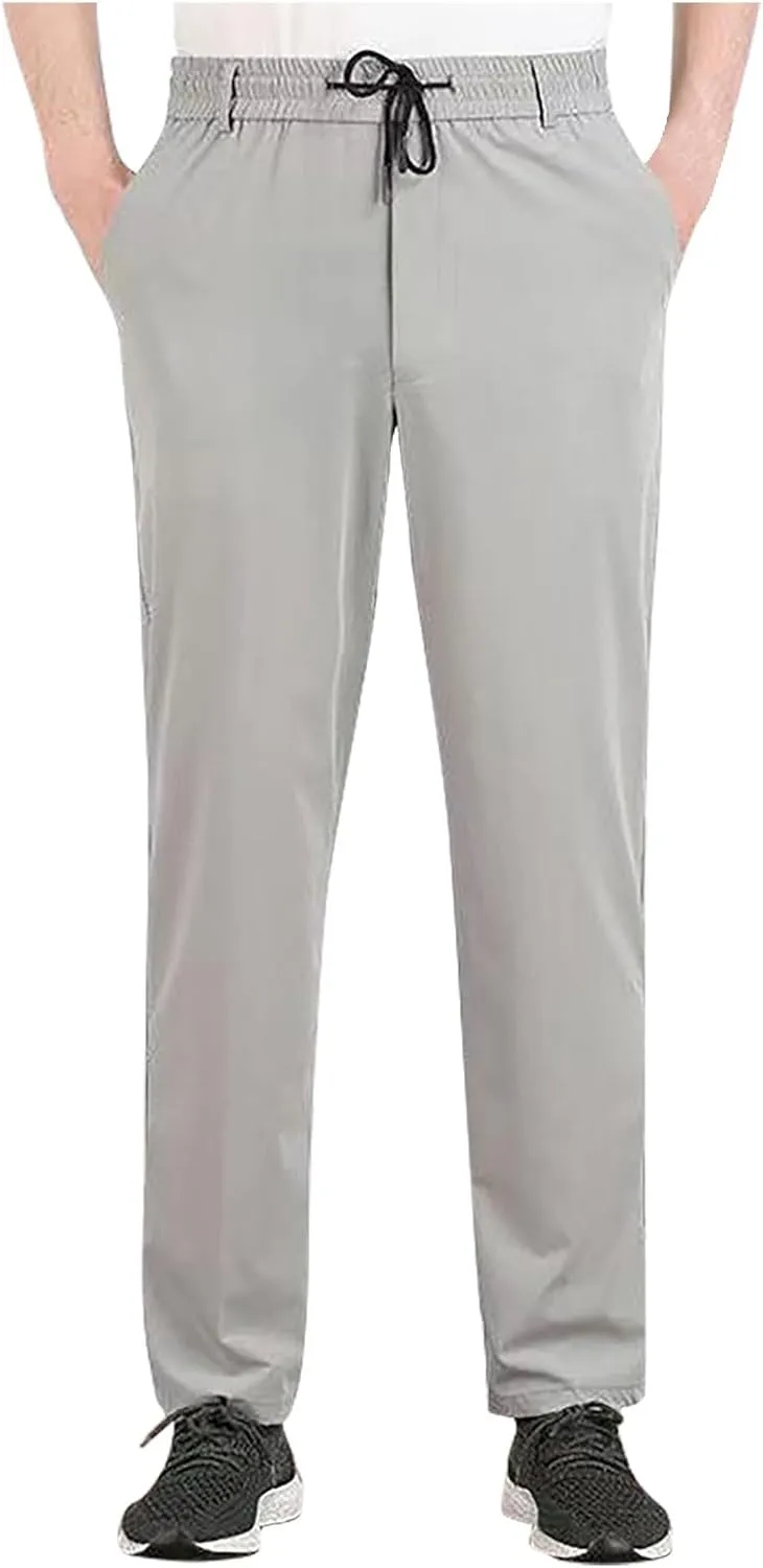 Finelylove Mens Golf Pants Lightweight Relaxed Fit Sweatpants Quick Elastic Waist Quick Dry Stretch Athletic Track Pants