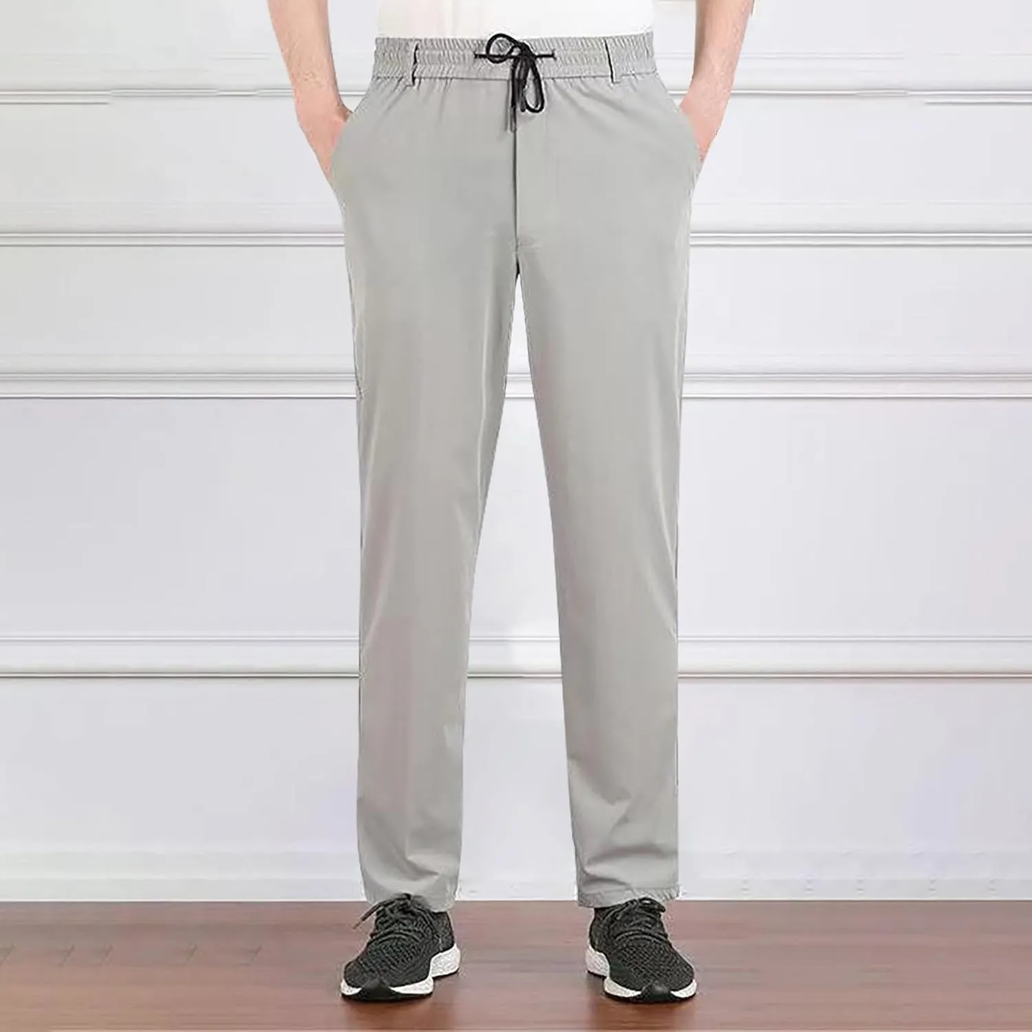 Finelylove Mens Golf Pants Lightweight Relaxed Fit Sweatpants Quick Elastic Waist Quick Dry Stretch Athletic Track Pants