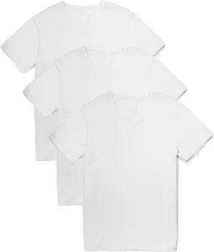 Fishers Finery Men's Classic V-Neck Comfort Soft Keep Tucked Undershirt - Breathable Cotton Modal Blend T-Shirt