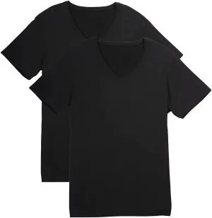 Fishers Finery Men's Classic V-Neck Comfort Soft Keep Tucked Undershirt - Breathable Cotton Modal Blend T-Shirt