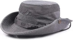 Fishing Hat for Men and Women Breathable Cotton Sun Hat Embroidery Safari Boonie Cap 56-59cm