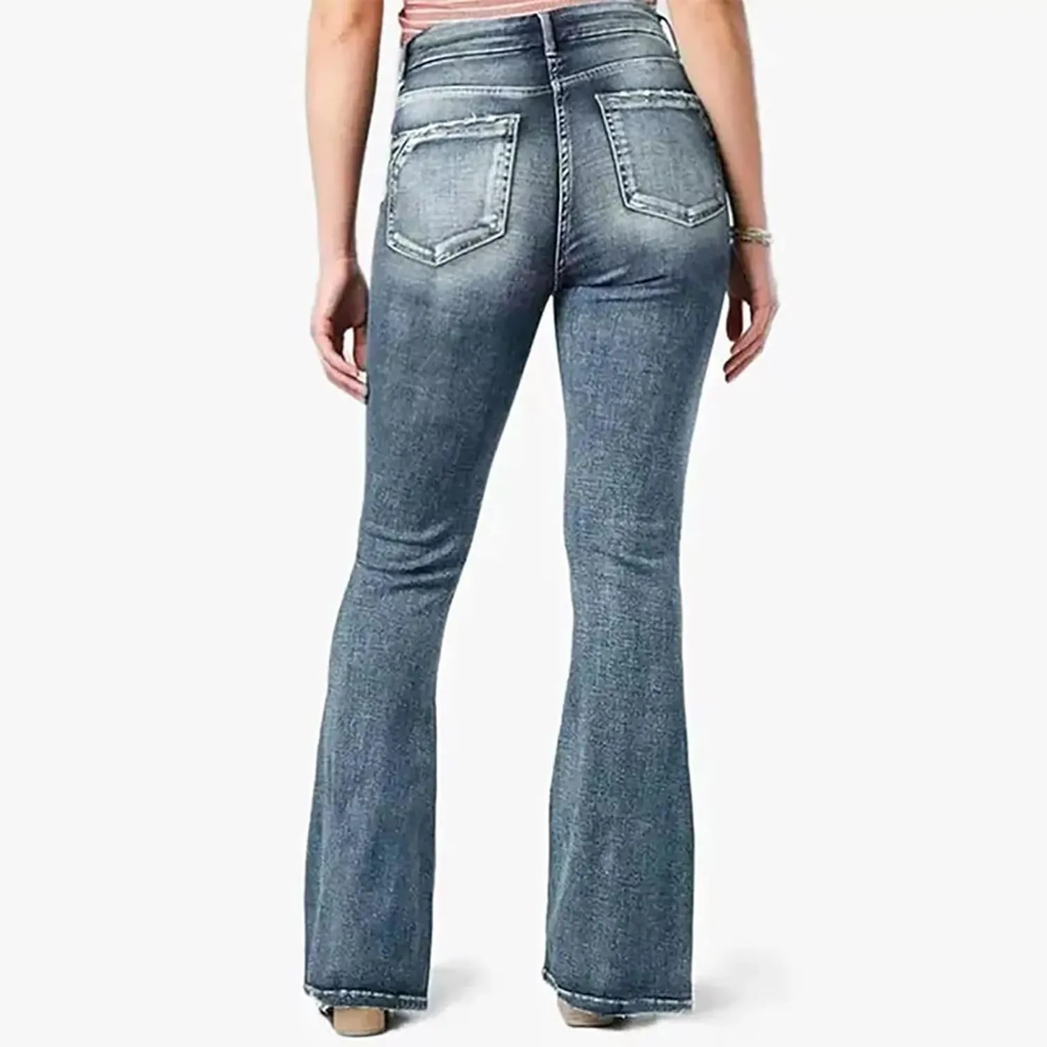 Flare Jeans for Women Retro Bootcut Denim Pants High Stretch Mid Rise Straight Leg Jeans Trendy Casual Cargo Pants