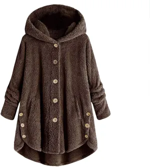 Fleece Coats for Women Sherpa Lined Wool Sweatshirts Winter Warm Fuzzy Pullover Thermal Underwear Loungewear