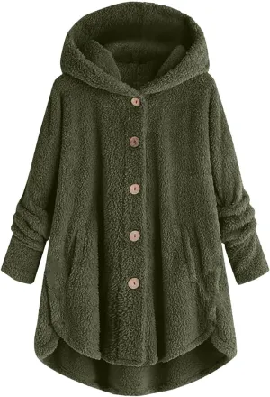 Fleece Coats for Women Sherpa Lined Wool Sweatshirts Winter Warm Fuzzy Pullover Thermal Underwear Loungewear