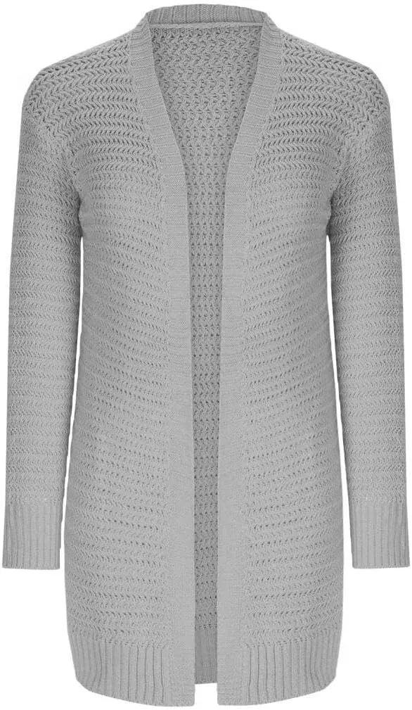 FMCHICO Women's 2024 Fall Long Batwing Sleeve Open Front Chunky Knit Cardigan Sweater