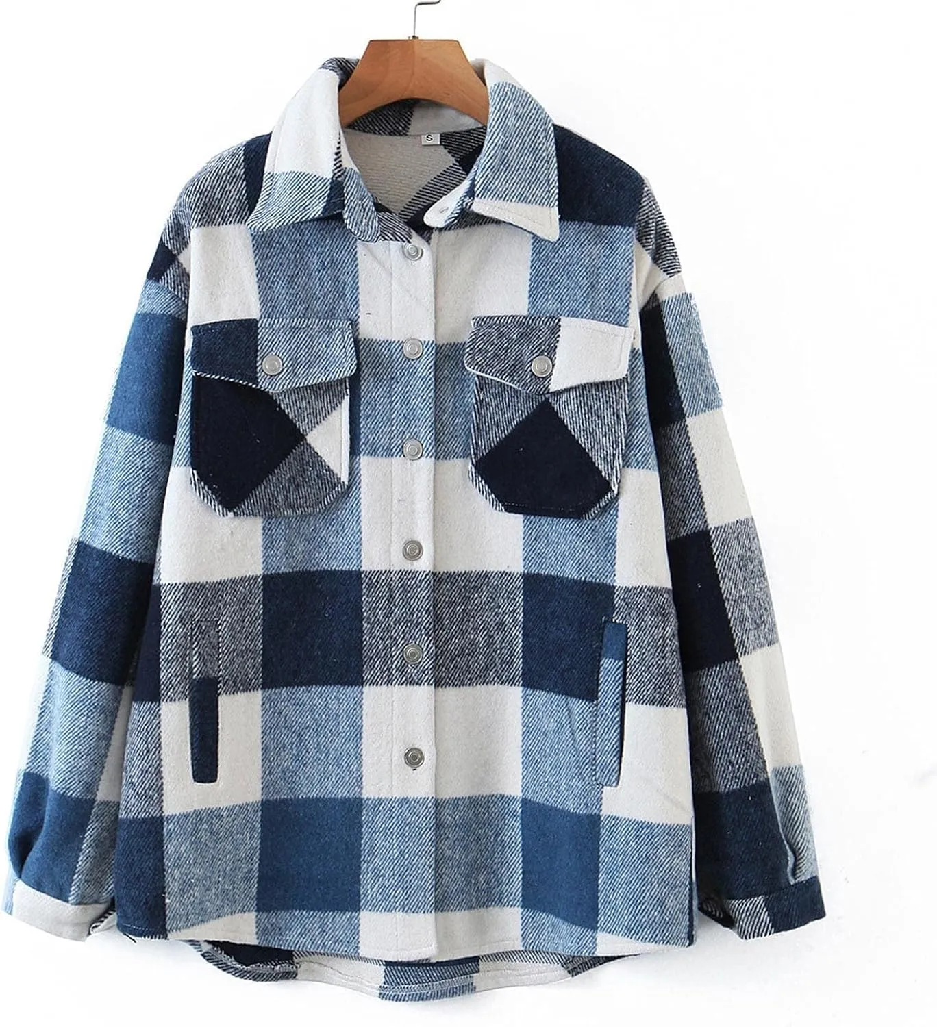 FMCHICO Womens Corduroy Shirts Casual Long Sleeve Button Down Shacket Jackets Oversized Blouses Tops with Pockets